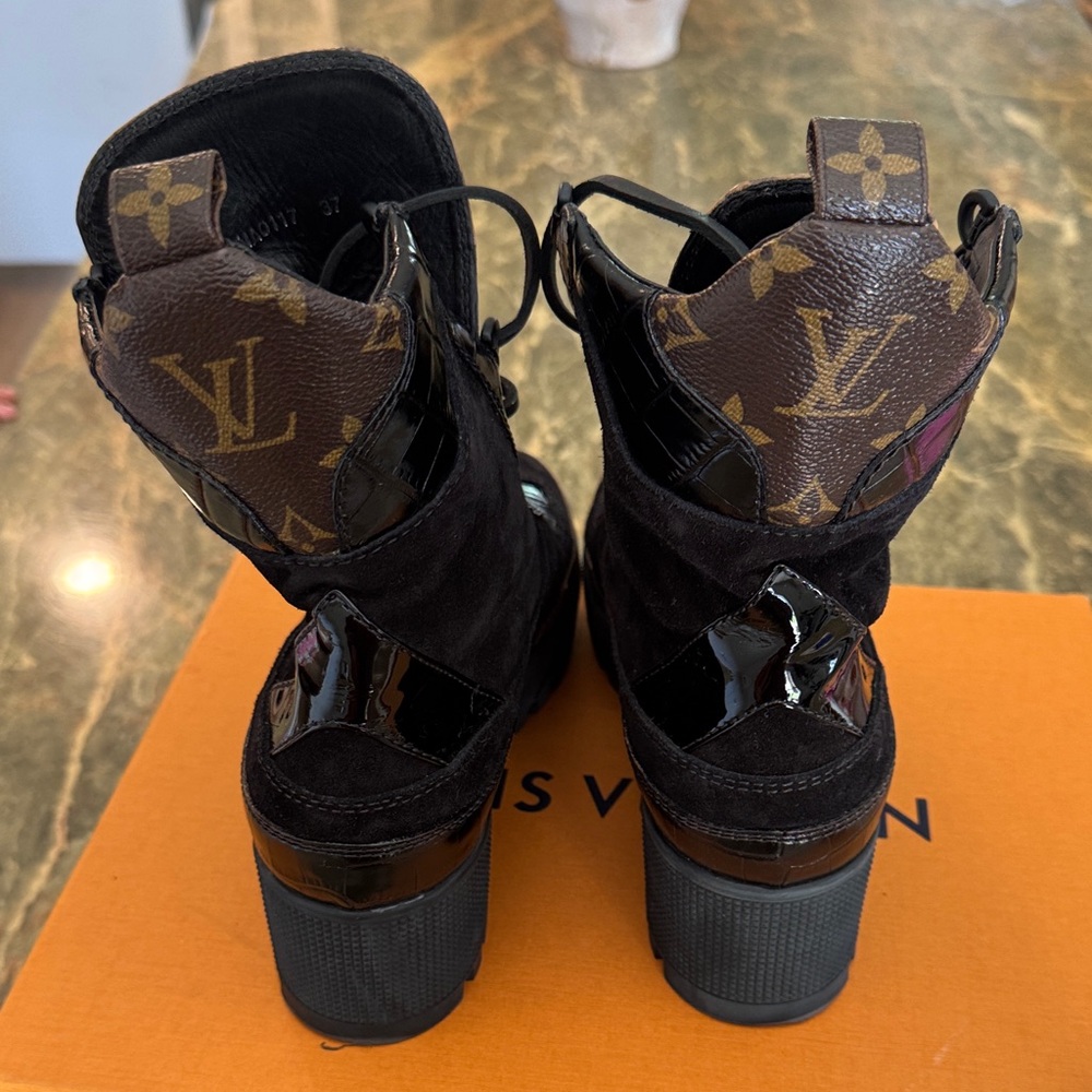 Louis Vuitton Suede and Monogram Women's Boots - Picture 5 of 11